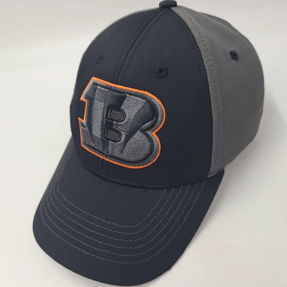 Cincinnati Bengals Hat Adjustable NFL Team Apparel Black Gray NFL Nylon Blend